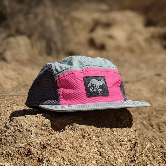 Runyon Hawt Fuchsia Reflective Camp Hat | American Made In USA | Running, Hiking, Outdoor Fitness Performance Athletic Wear