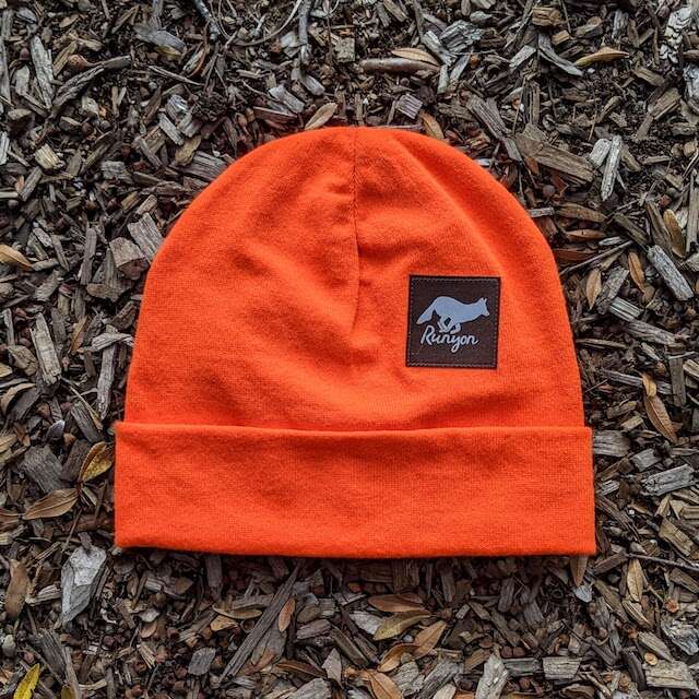 Runyon Hot Orange Lava Performance Beanie Cap
fluorescent safety orange contrasts with our dark brown reflective patch