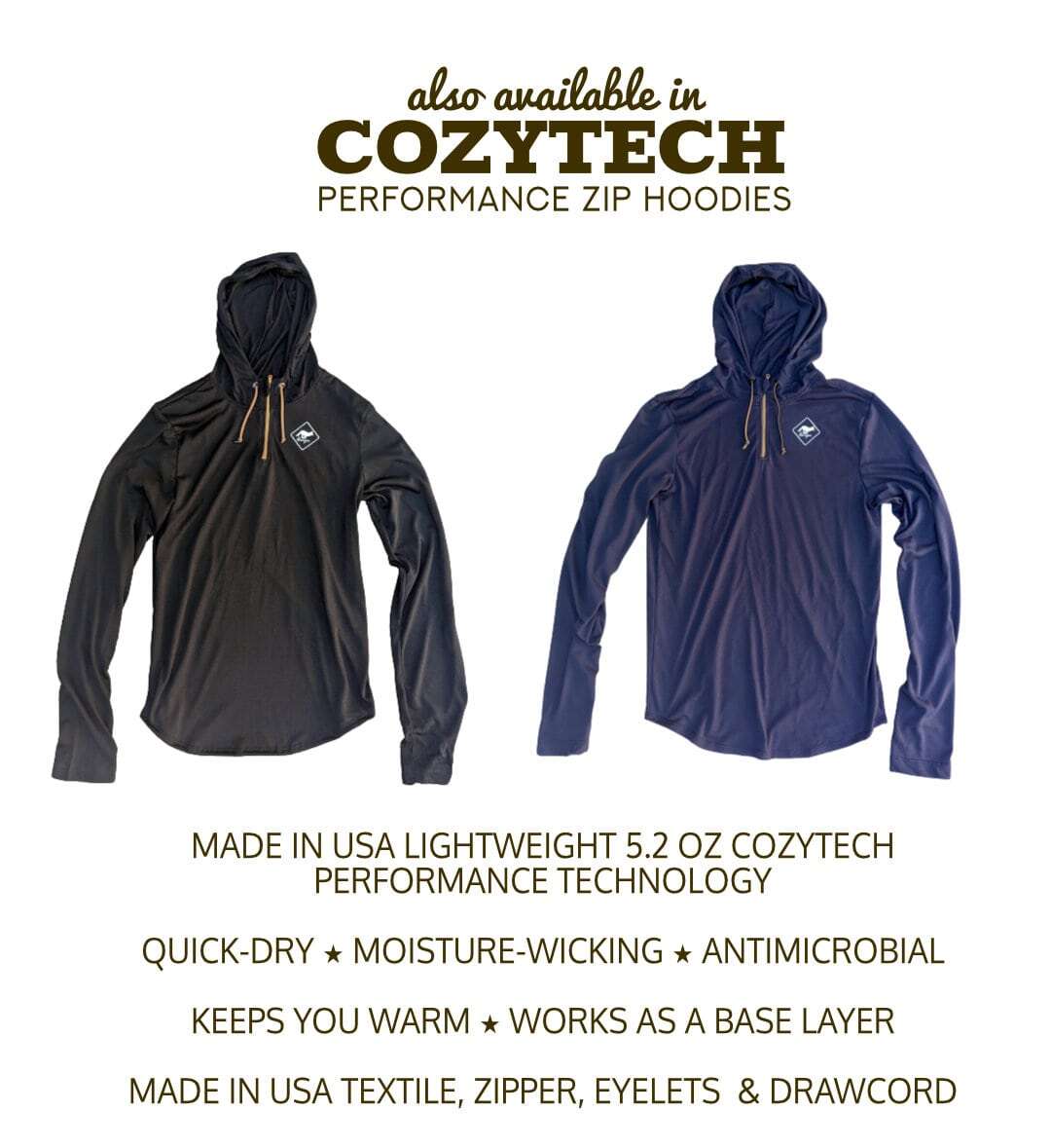 Runyon Men's American Made In USA Running Jackets Zip Hoodie - Warm-It-Up Zip Hoodie (Slate)