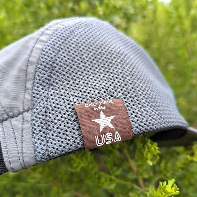 Runyon American Made In USA Camp Hats in Charcoal Grey Steel. Reflective Performance Caps for Trail Running, Hiking, Gym, Workout and the Outdoors 