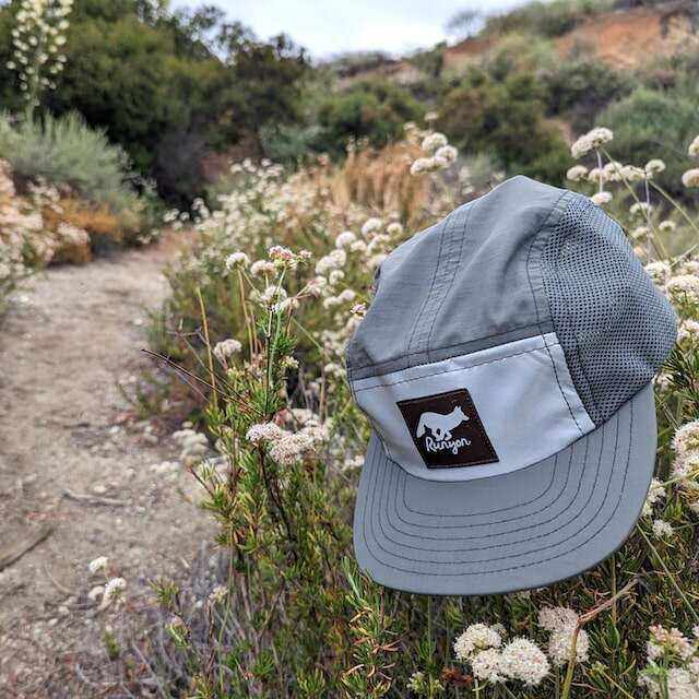 Runyon American Made In USA Camp Hats in Charcoal Grey Steel. Reflective Performance Caps for Trail Running, Hiking, Gym, Workout and the Outdoors 