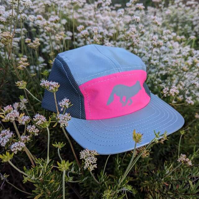 Runyon American Made In USA Camp Hats - Reflective Performance caps for Trail Running, Hiking, Fitness, Gym and the Outdoors. Hot Pink. Hi-Vis. Safety headwear.