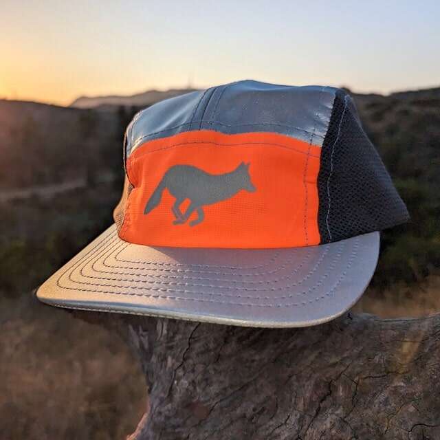 Runyon American Made In USA Camp Hats - Reflective Performance caps for Trail Running, Hiking, Fitness, Gym and the Outdoors.  Safety Fluorescent Neon Orange. Hi-Vis.