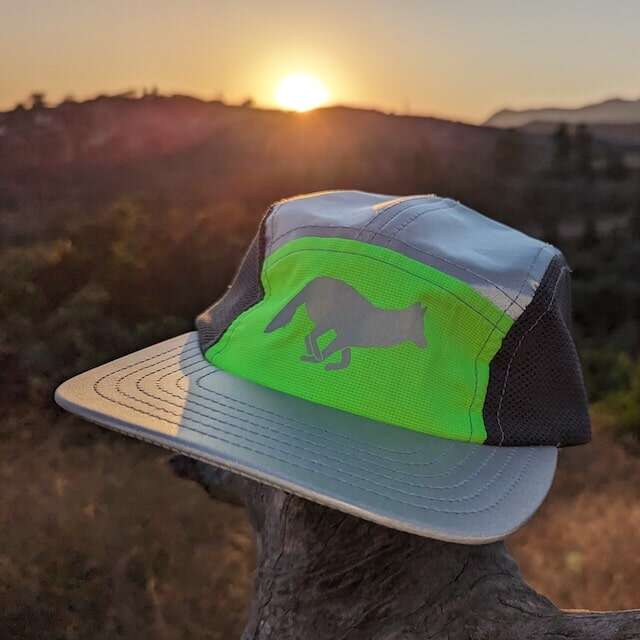 Runyon American Made In USA Camp Hats - Reflective Performance caps for Trail Running, Hiking, Fitness, Gym and the Outdoors.  Safety Fluorescent Neon Yellow. Hi-Vis.