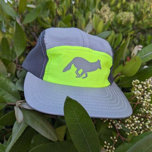 Runyon American Made In USA Camp Hats - Reflective Performance caps for Trail Running, Hiking, Fitness, Gym and the Outdoors.  Safety Fluorescent Neon Yellow. Hi-Vis.