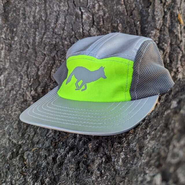 Runyon American Made In USA Camp Hats - Reflective Performance caps for Trail Running, Hiking, Fitness, Gym and the Outdoors.  Safety Fluorescent Neon Yellow. Hi-Vis.