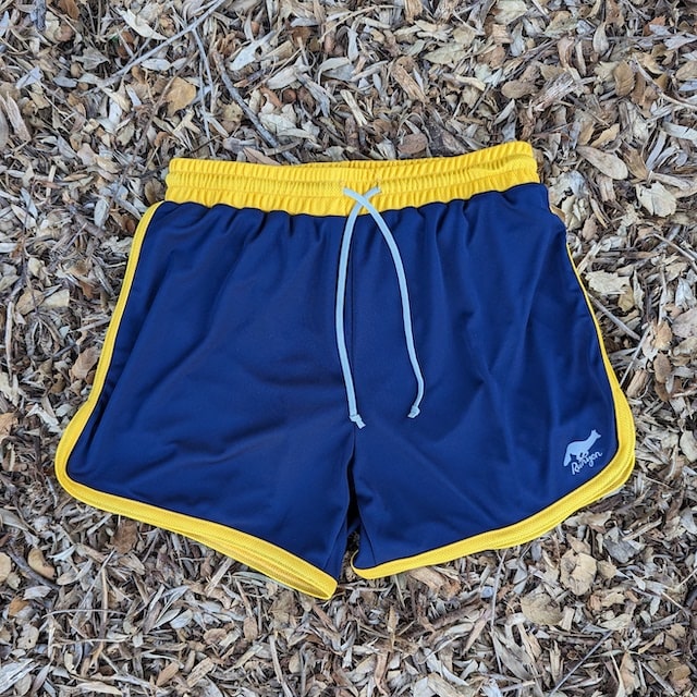 Retro Ranger 4" Men's Navy Gold Running Short - Men's Navy Gold Workout Short - American Made In USA